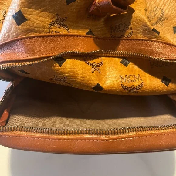 MCM Vintage Cognac Visetos Backpack + COA - Picture 9 of 16